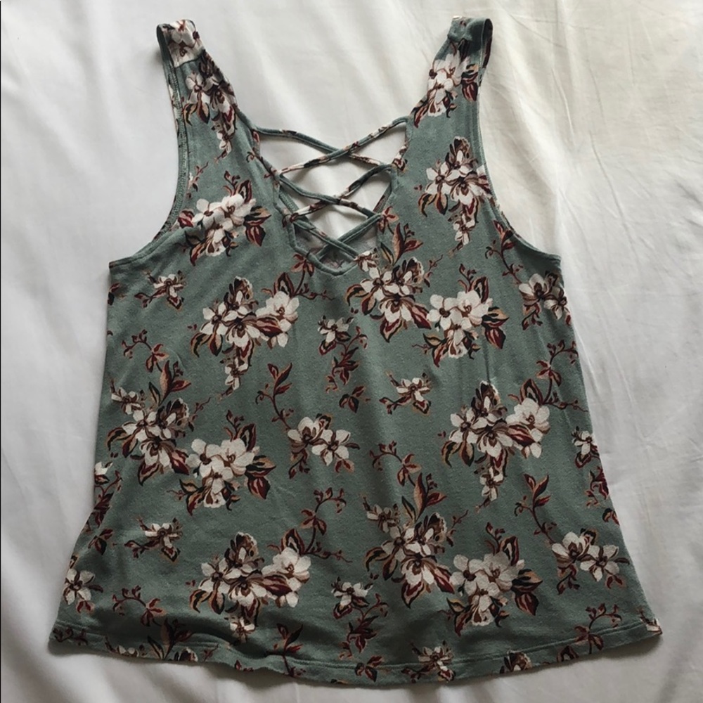 Lace up Floral Top